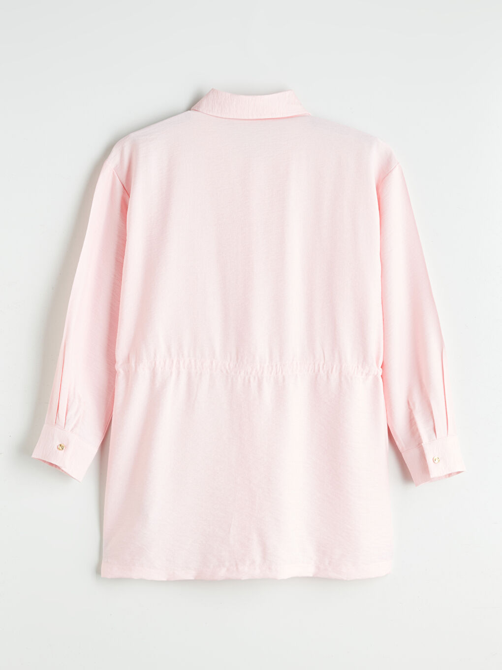 Pembe Bağcıklı Kadın Gömlek Tunik-5