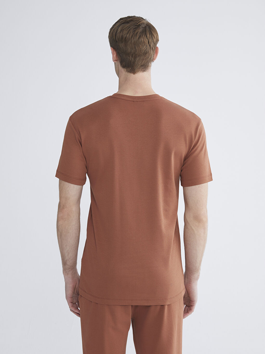 قميص بيجامة ياقة دائرية مطبوع جيرسي للرجال-6