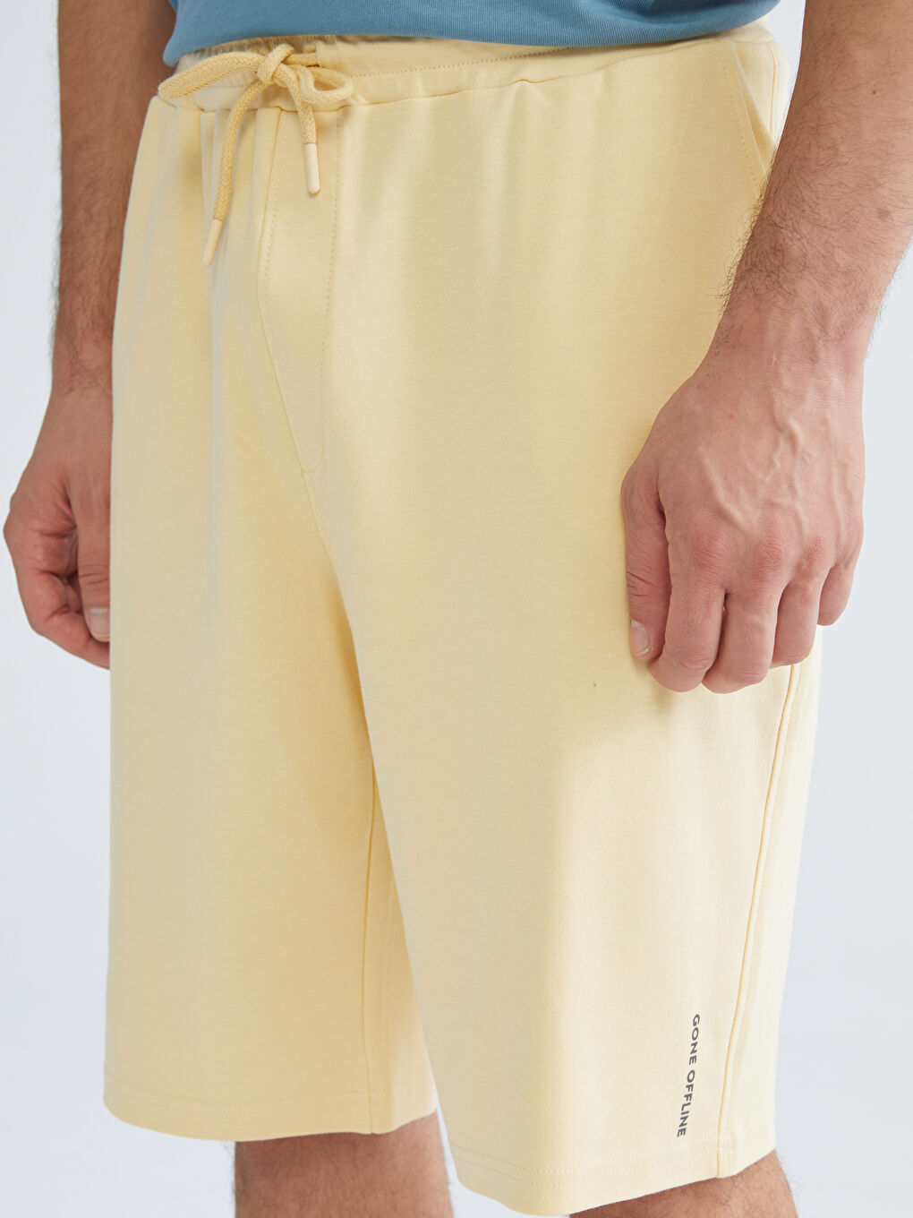 Sarı Standart Kalıp Erkek Pijama Alt Şort-2