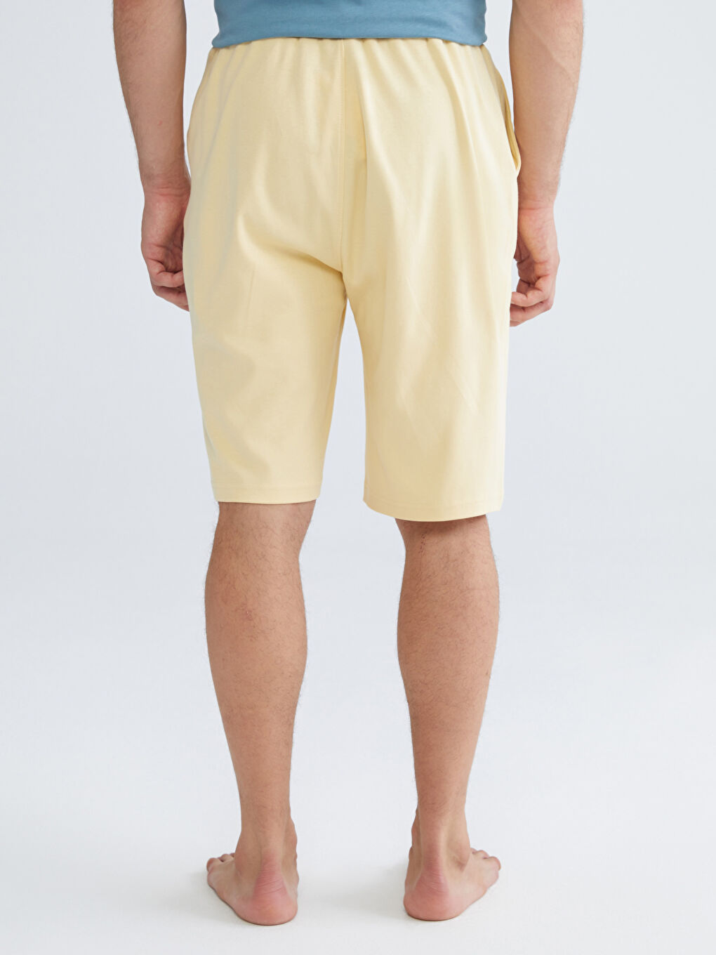 Sarı Standart Kalıp Erkek Pijama Alt Şort-3