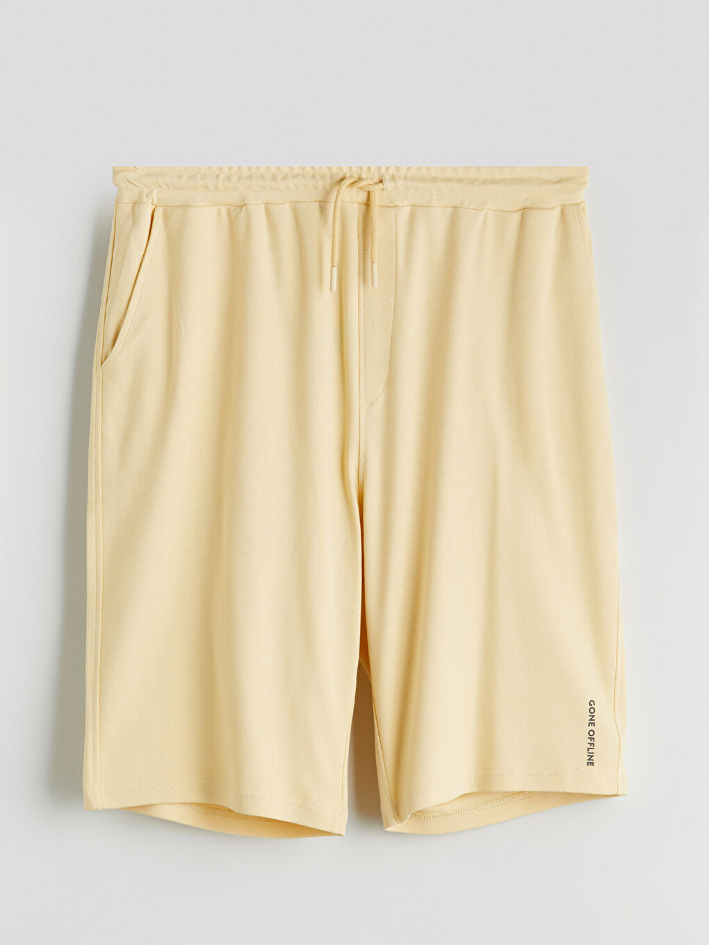 Sarı Standart Kalıp Erkek Pijama Alt Şort-4