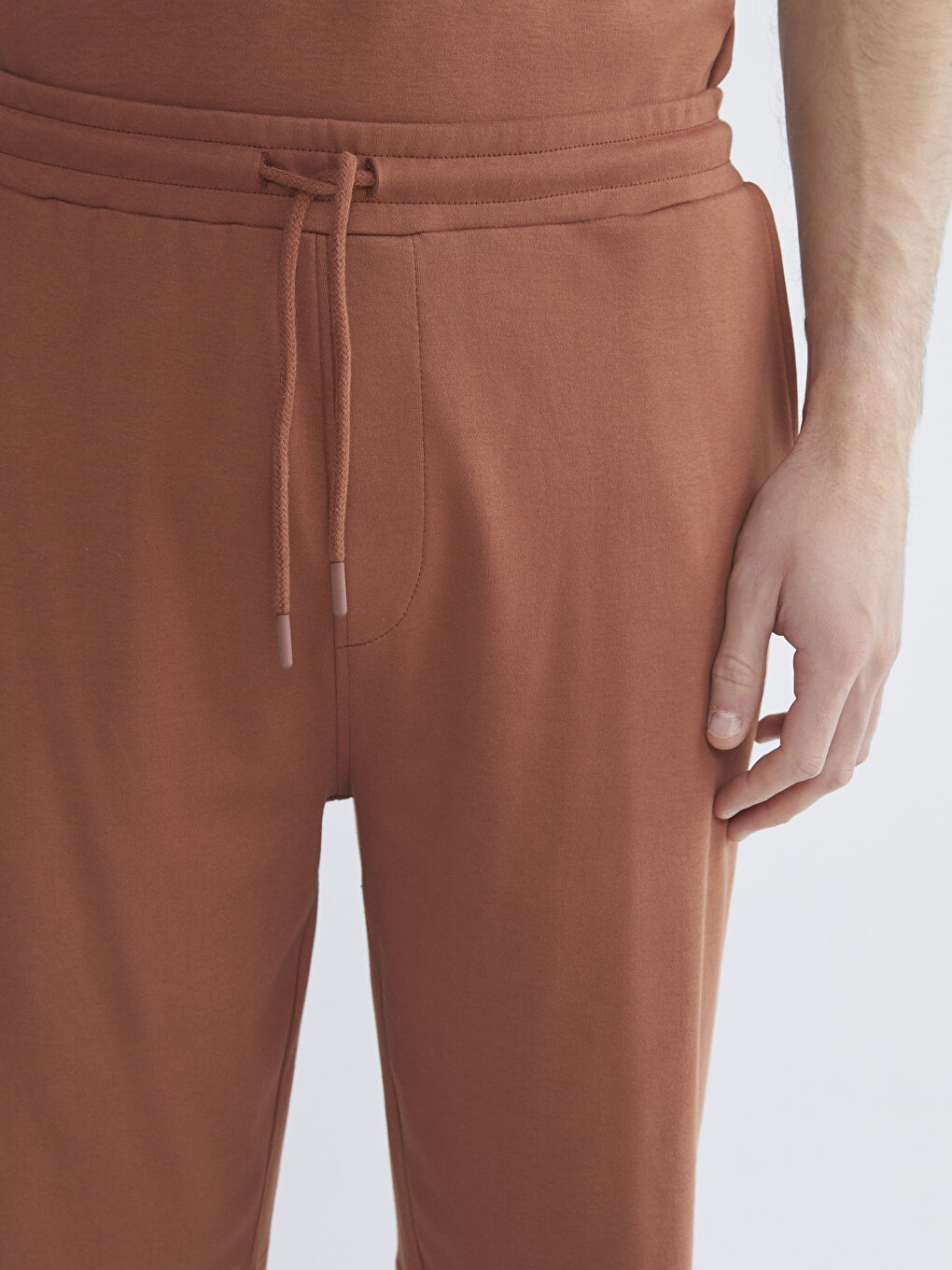 Kahverengi Standart Kalıp Erkek Pijama Alt Şort-2