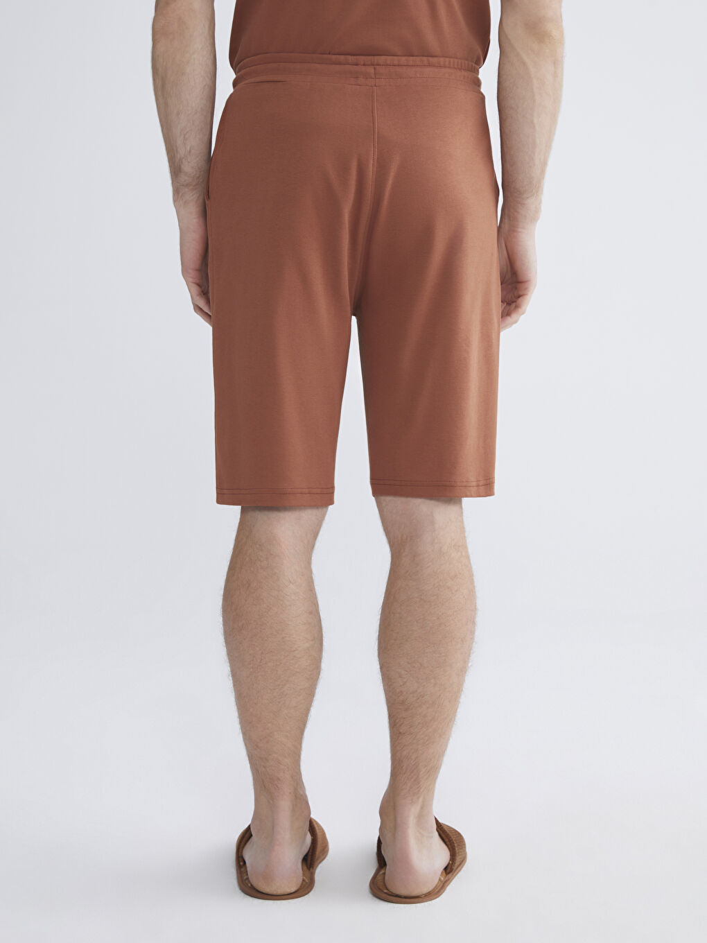 Kahverengi Standart Kalıp Erkek Pijama Alt Şort-3