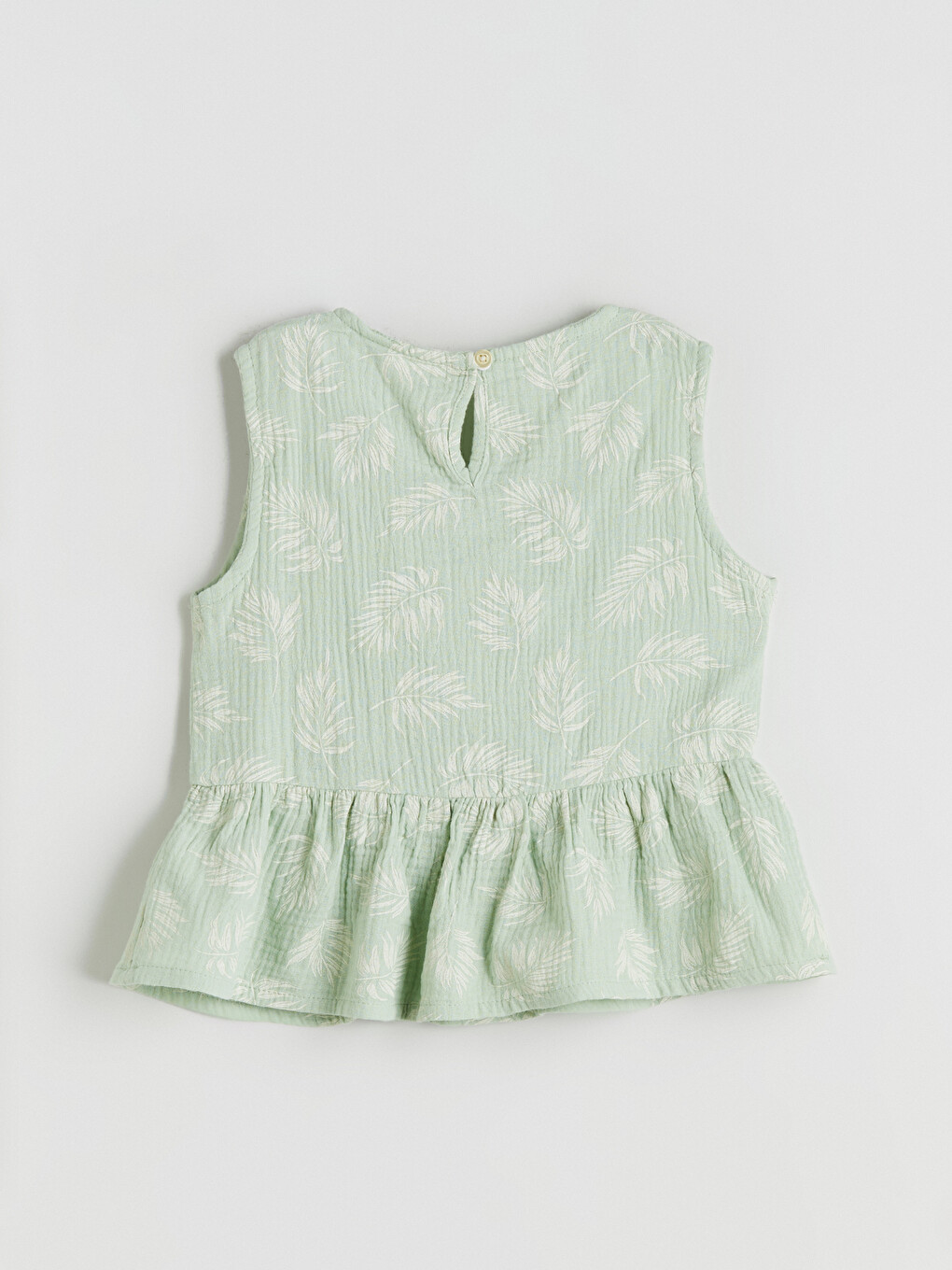 Crew Neck Bow Detailed Muslin Girls' Blouse-2