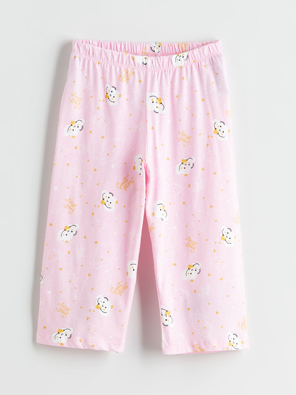 Crew Neck Girls' Capri Pyjamas Set -S5RO38Z4-FFB