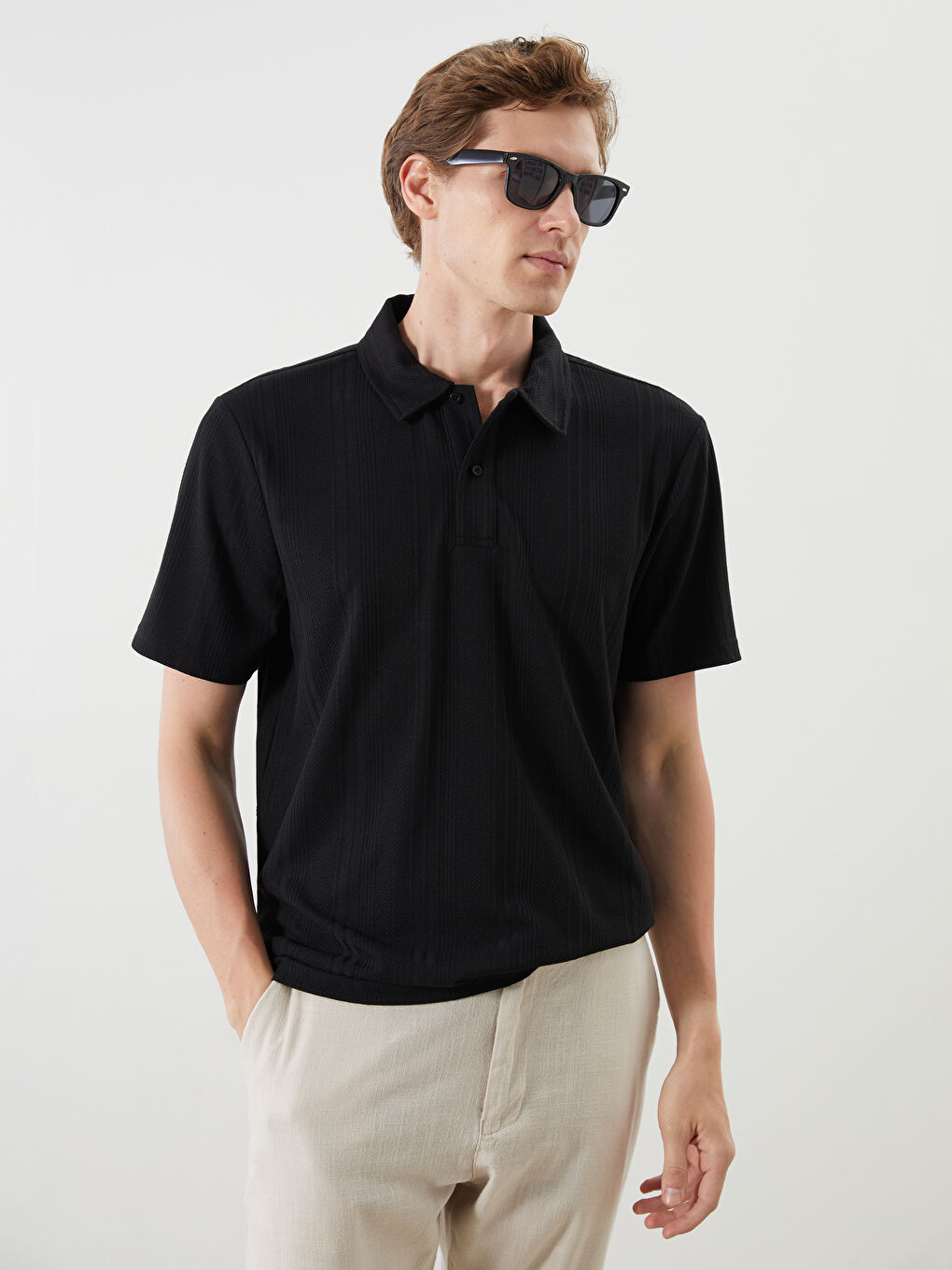 Siyah Polo Yaka Erkek Tişört