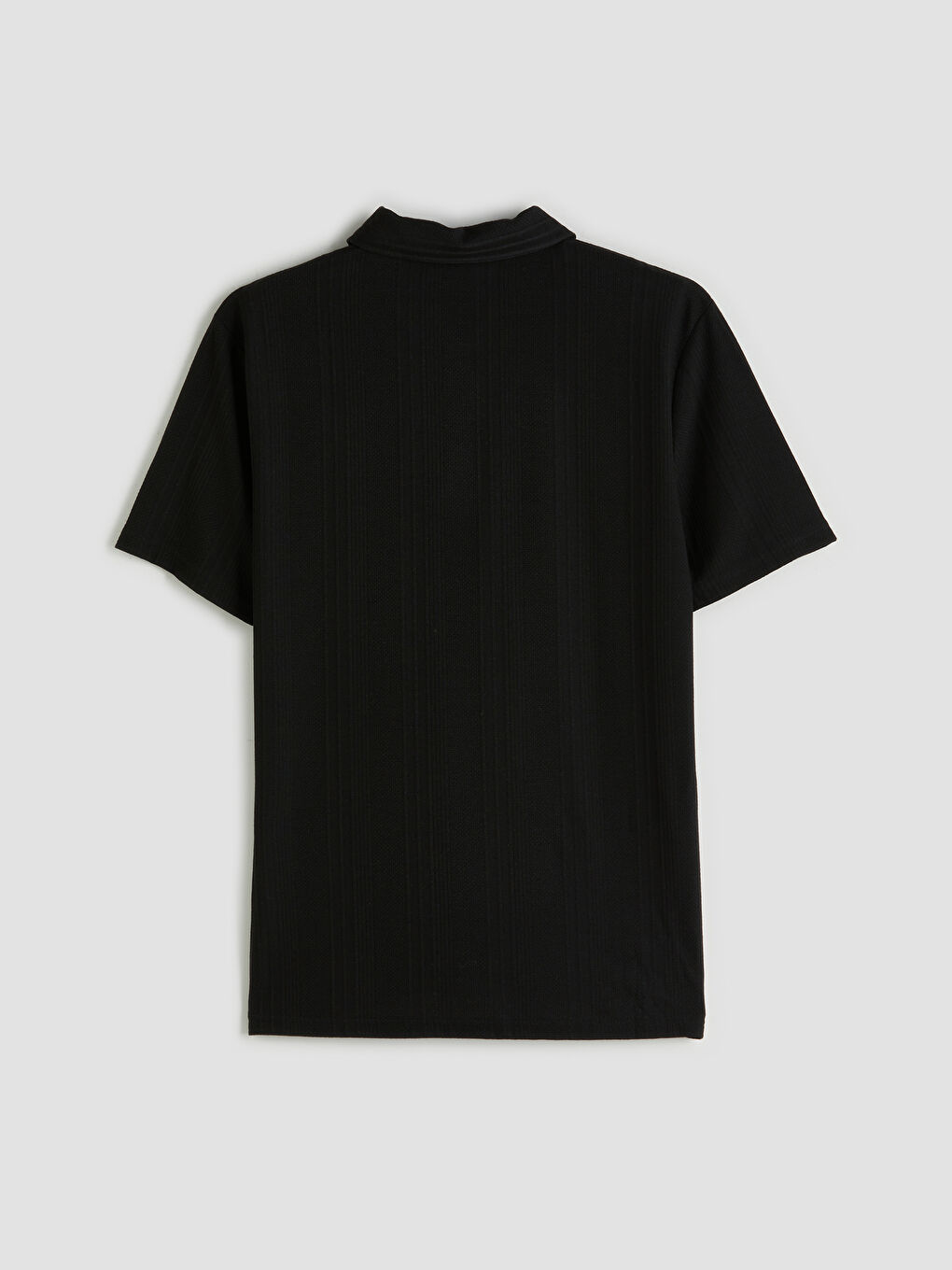Siyah Polo Yaka Erkek Tişört-5