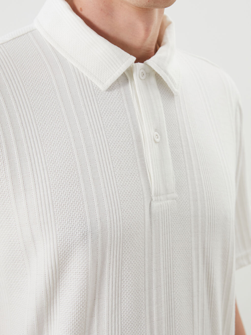 Ekru Polo Yaka Erkek Tişört-2