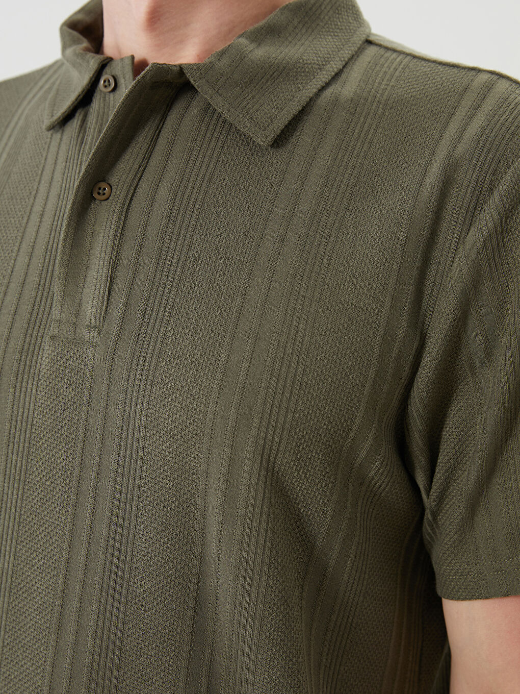 Haki Polo Yaka Erkek Tişört-2