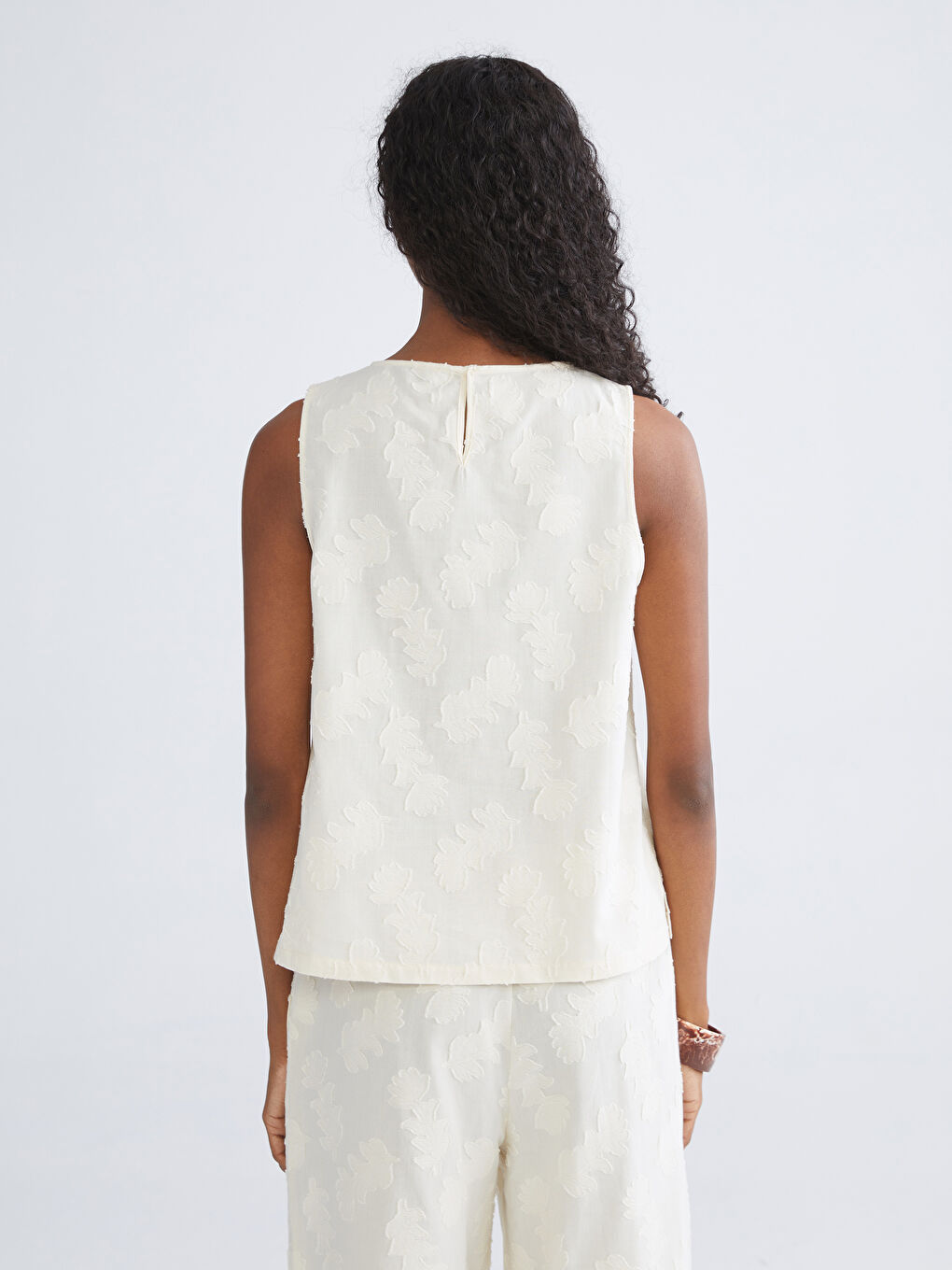 Crew Neck Self-Patterned Blouse-10