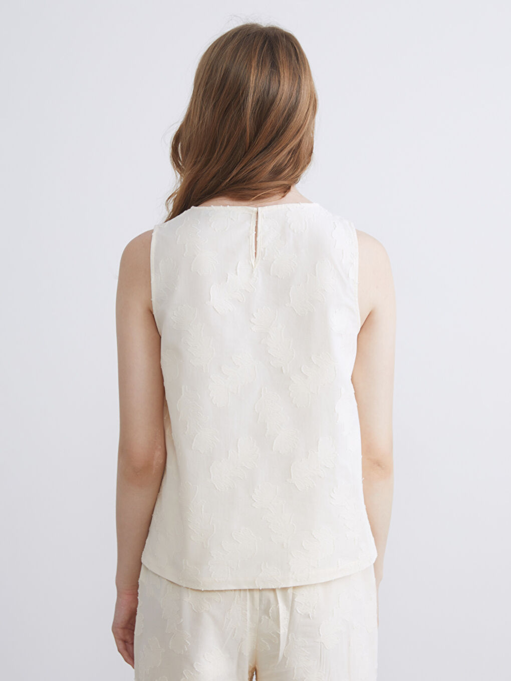 Crew Neck Self-Patterned Blouse-11