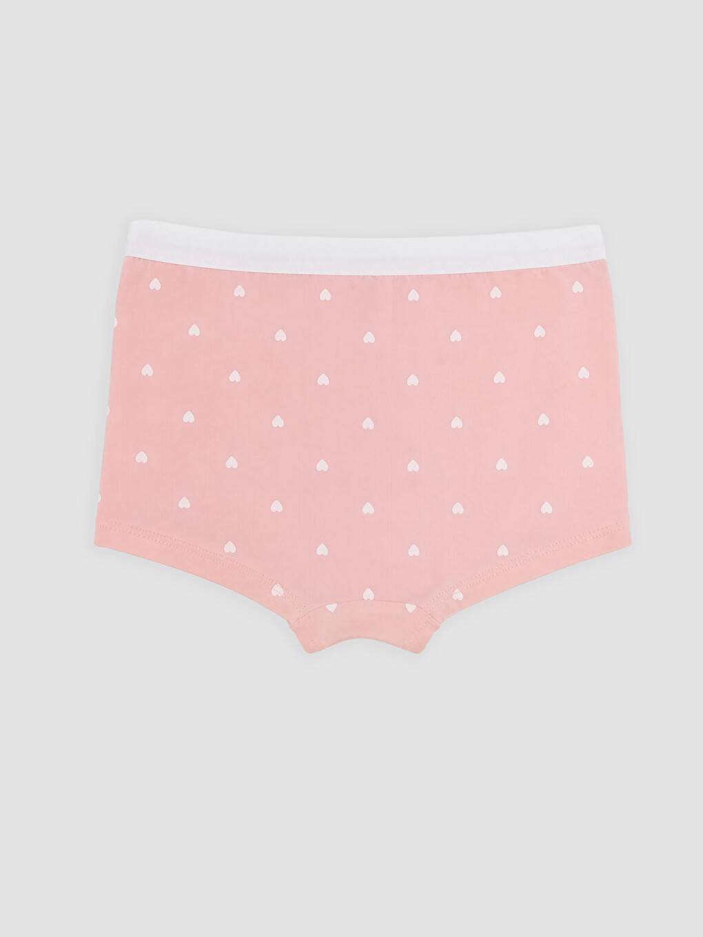 Pembe Kalp Baskılı Kız Çocuk Boxer-1