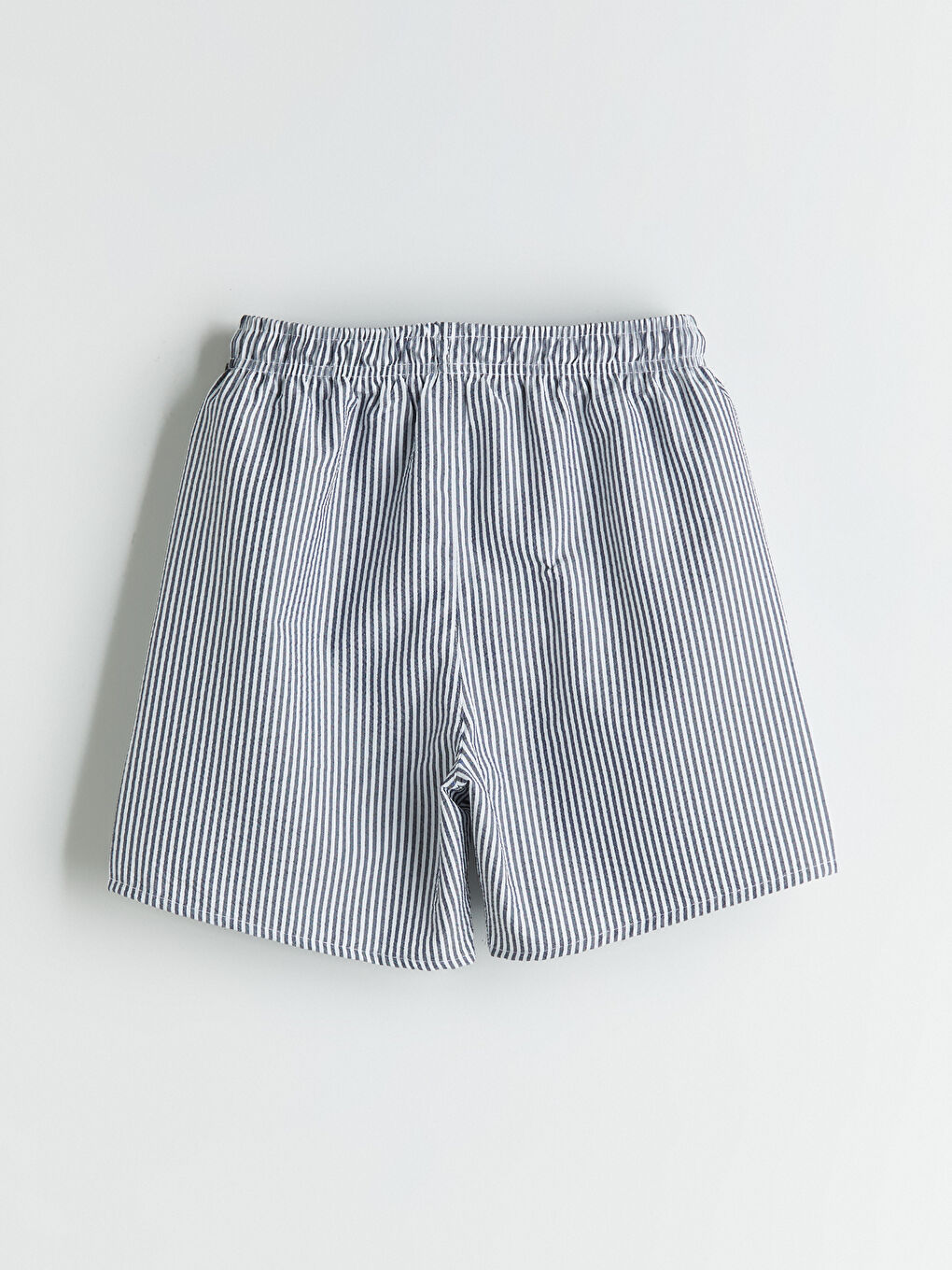 Lacivert Beli Lastikli Çizgili Erkek Çocuk Deniz Şortu-2