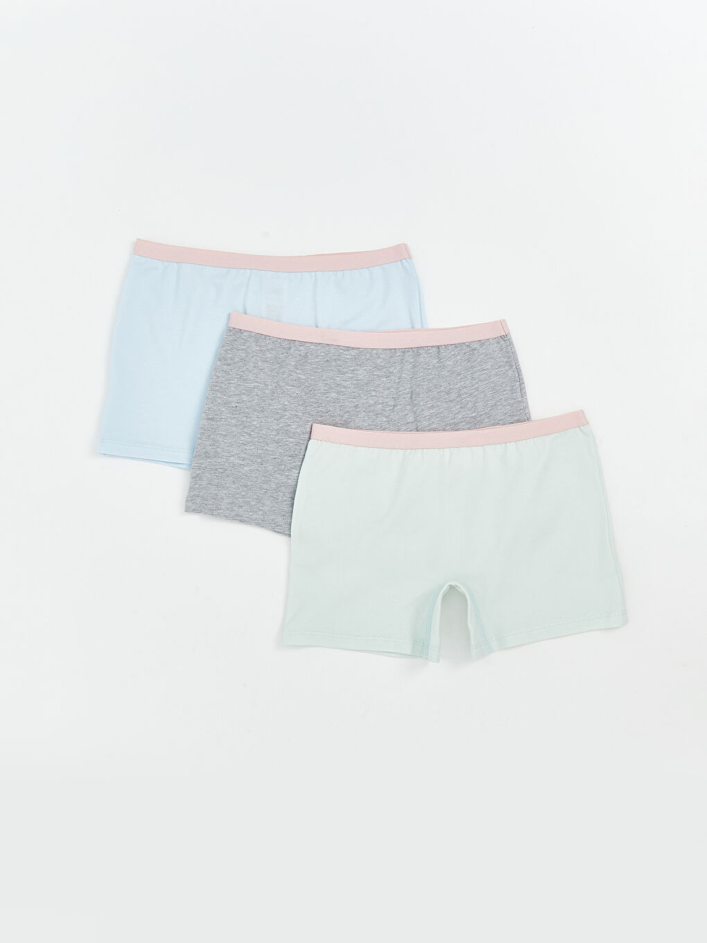 Mavi Basic Kız Çocuk Boxer 3'lü