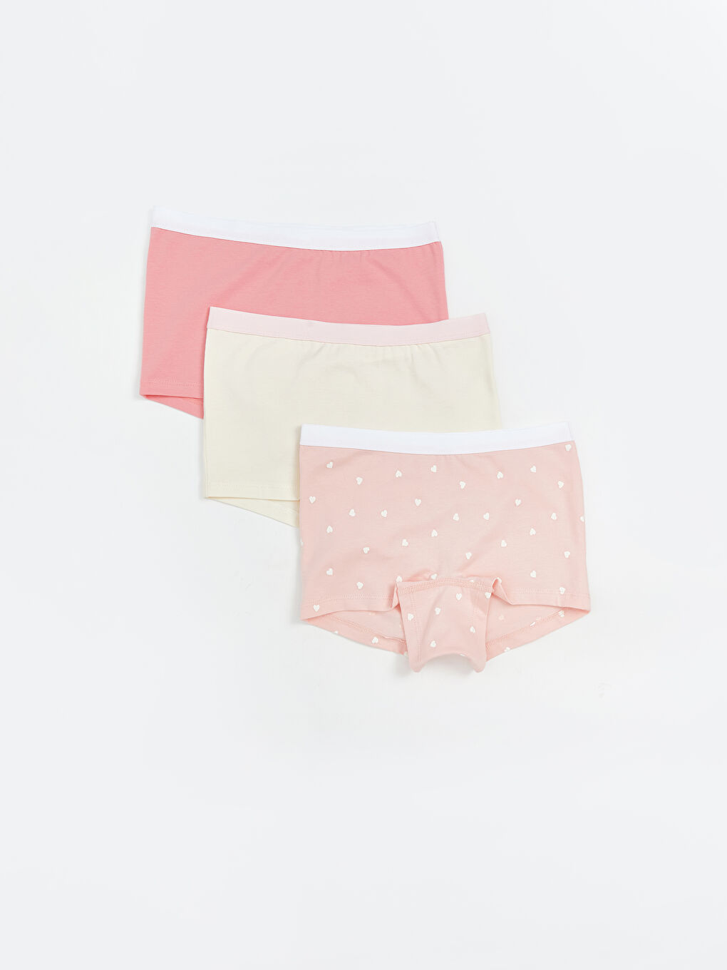 Pembe Beli Lastikli Kız Çocuk Boxer 3'lü