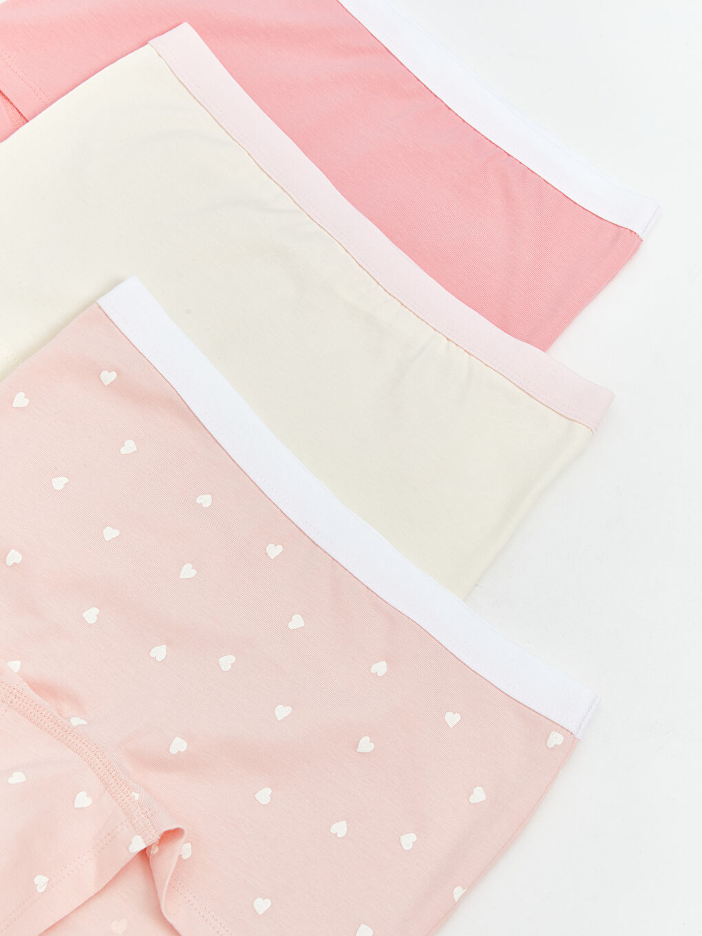 Pembe Beli Lastikli Kız Çocuk Boxer 3'lü-2