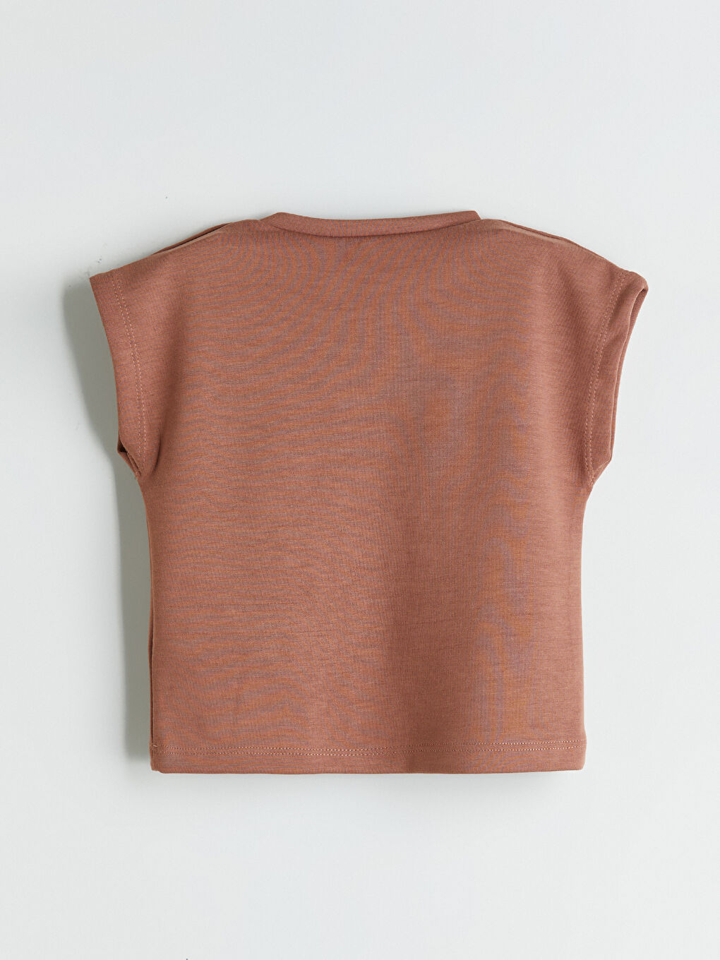 Kahverengi Bisiklet Yaka Baskılı Kız Çocuk Tişört-2