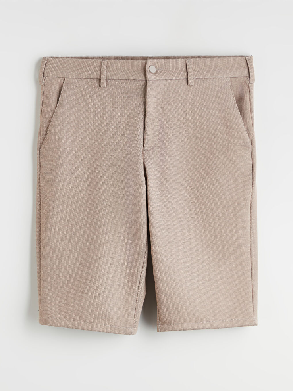 Bej Standart Kalıp Erkek Şort-4