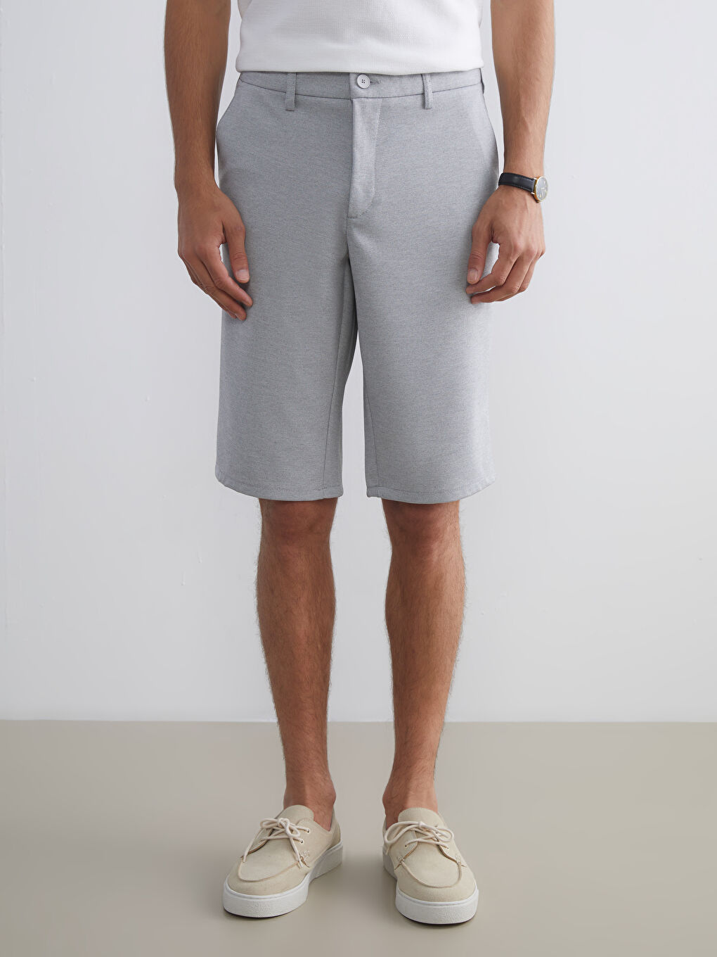 Gri Standart Kalıp Erkek Şort-1