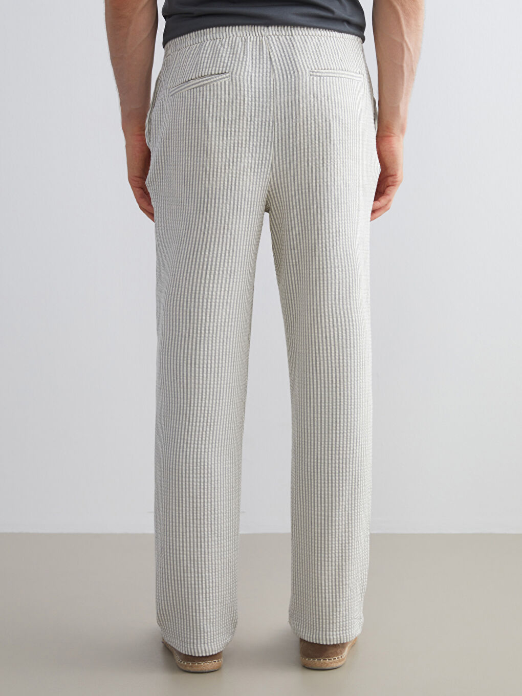 Ekru Standart Kalıp Erkek Pantolon-3