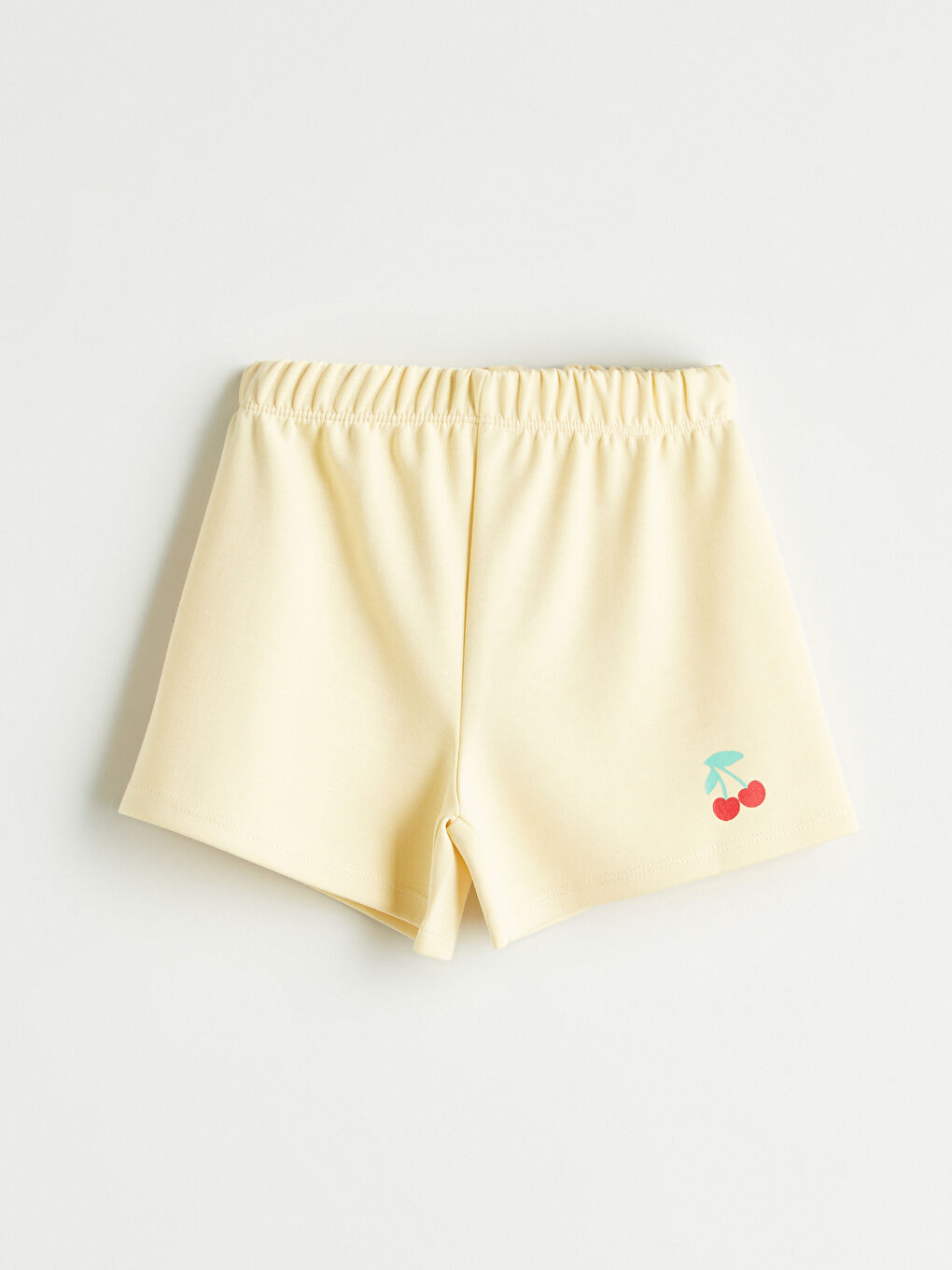 Sarı Beli Lastikli Baskılı Kız Çocuk Şort