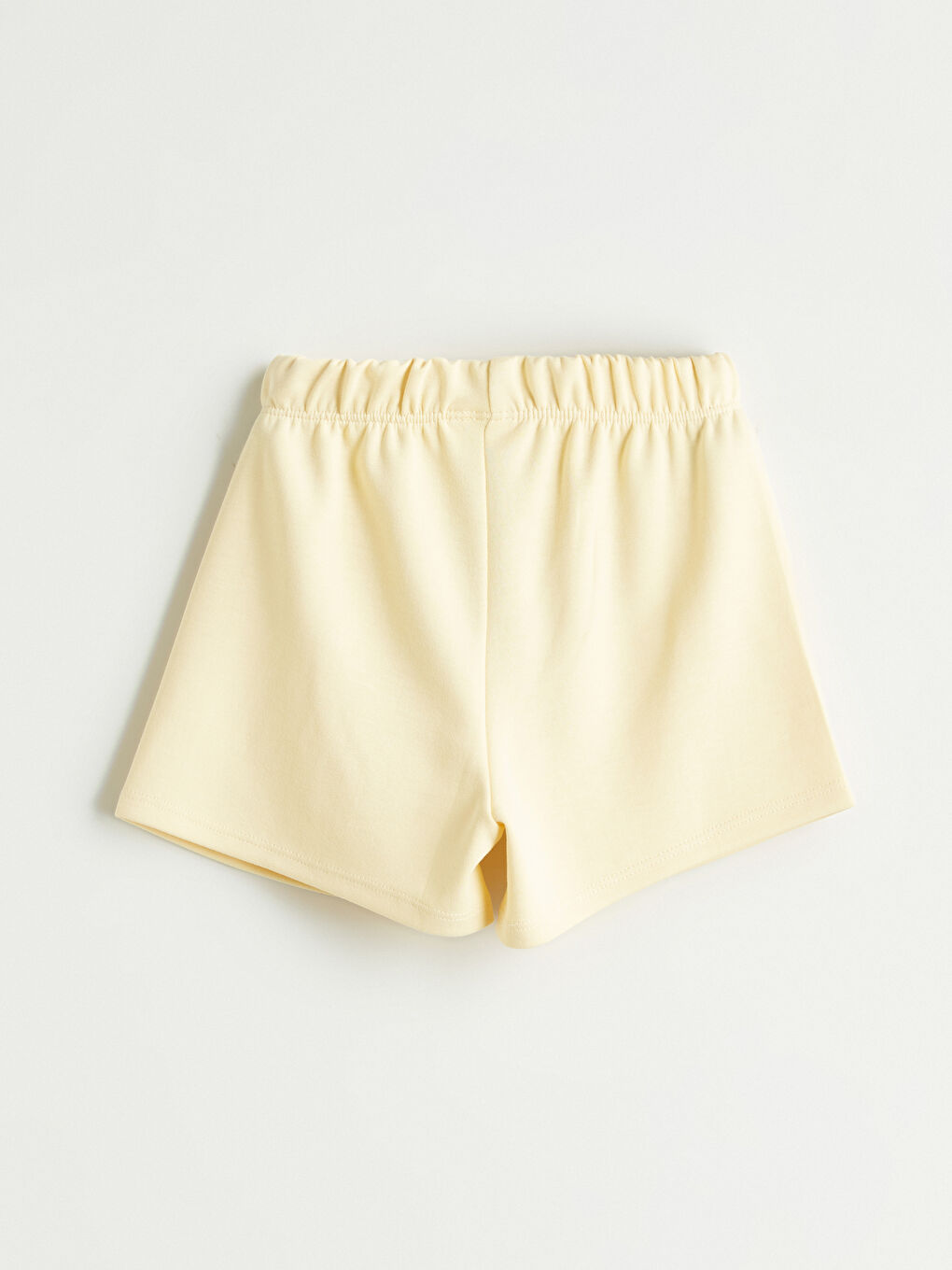 Sarı Beli Lastikli Baskılı Kız Çocuk Şort-1