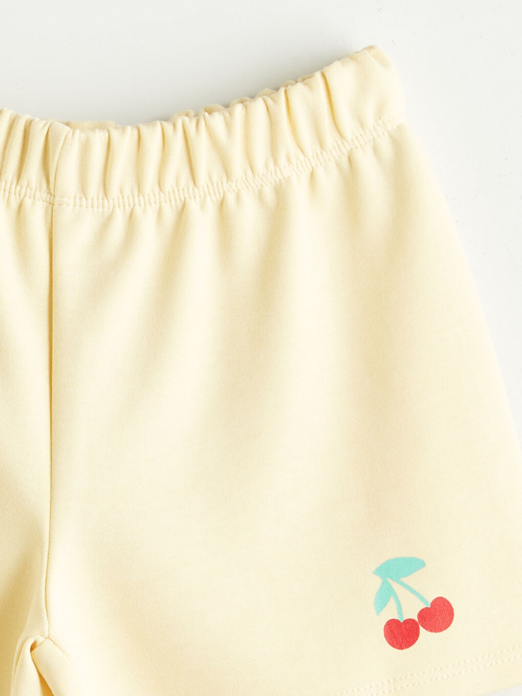 Sarı Beli Lastikli Baskılı Kız Çocuk Şort-2