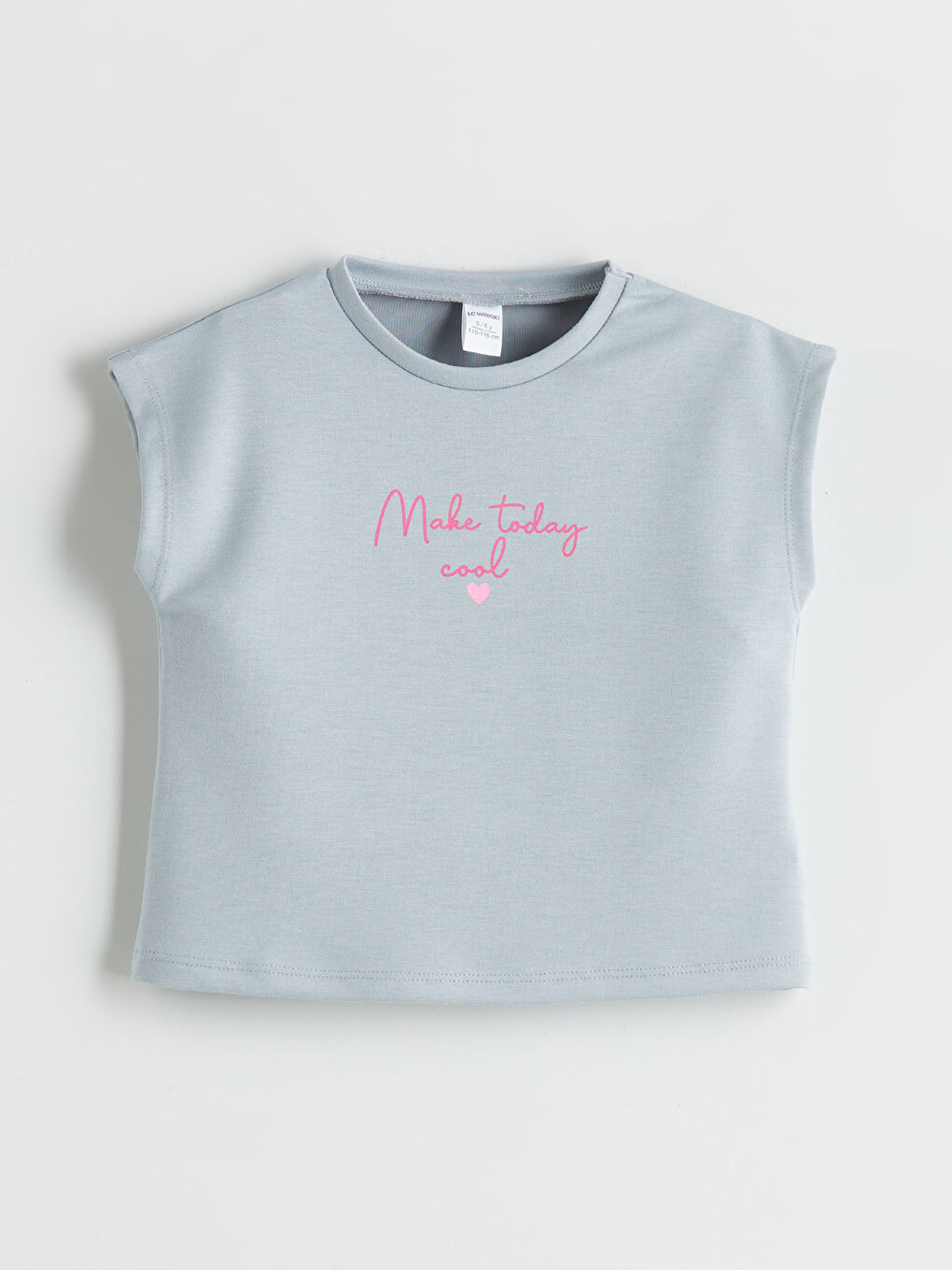 Gri Baskılı Kız Çocuk Tişört ve Şort 2'li-1