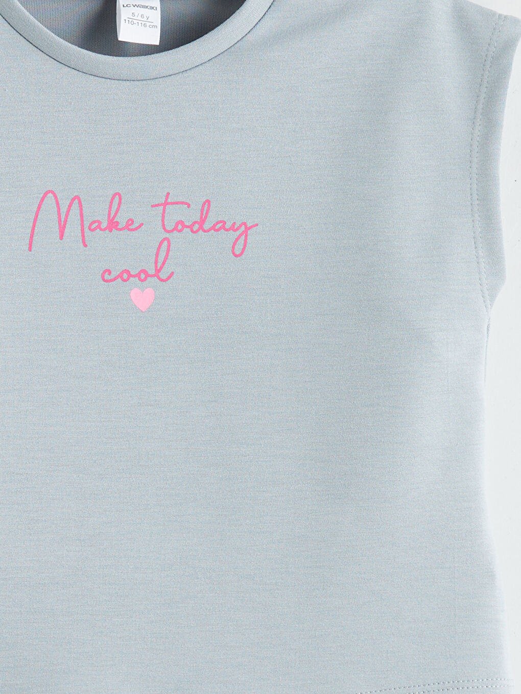 Gri Baskılı Kız Çocuk Tişört ve Şort 2'li-5