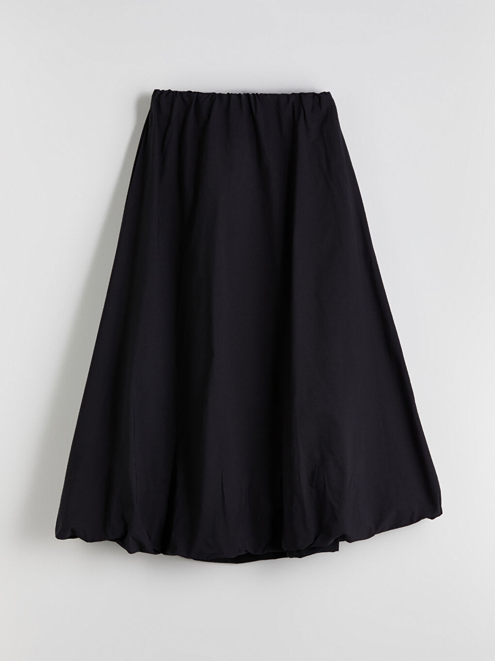 Siyah Beli Lastikli Poplin Balon Etek-4