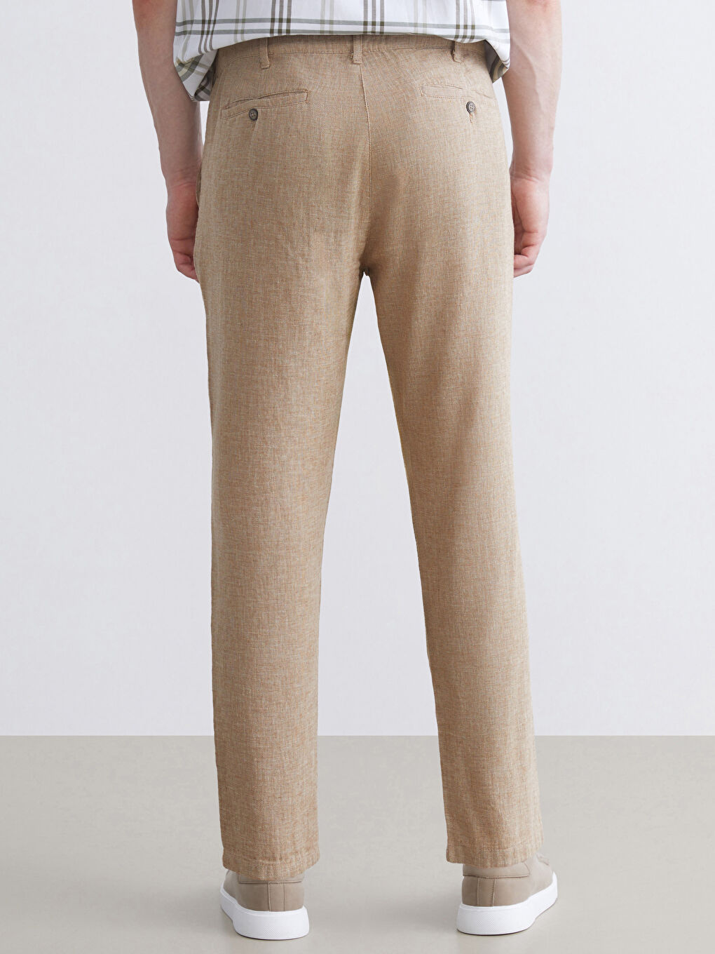 Kahverengi Standart Kalıp Erkek Chino Pantolon-3