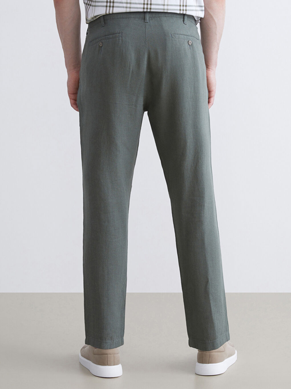 Haki Standart Kalıp Erkek Chino Pantolon-3