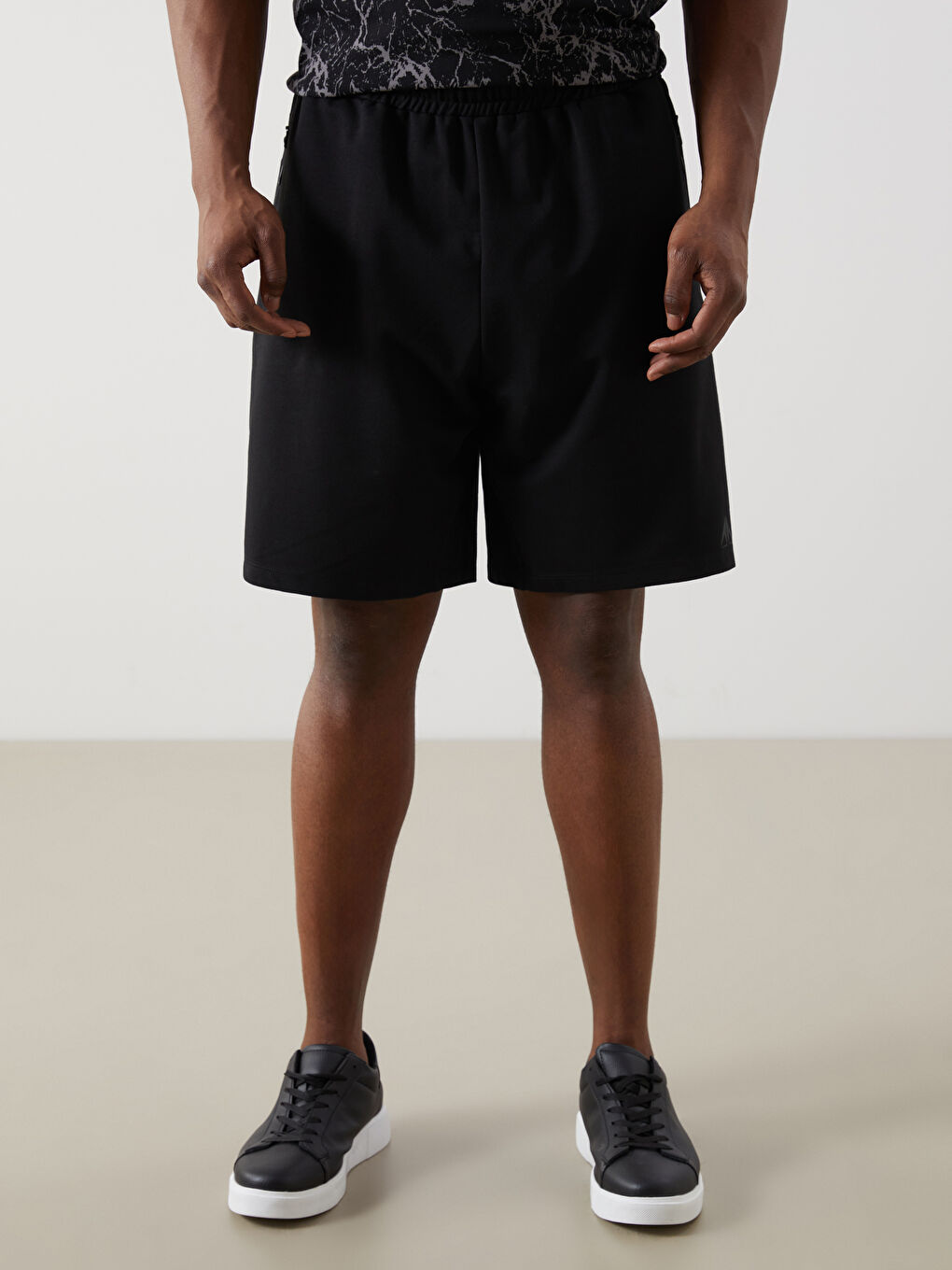 Siyah Büyük Beden Standart Kalıp Erkek Spor Şort-3