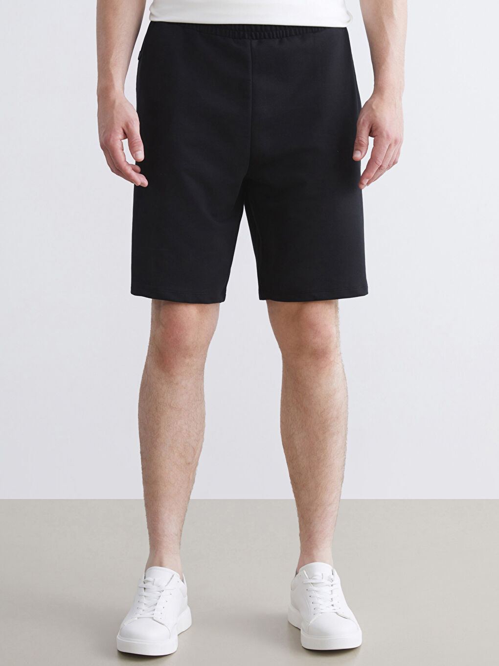 Siyah Büyük Beden Standart Kalıp Erkek Spor Şort-2