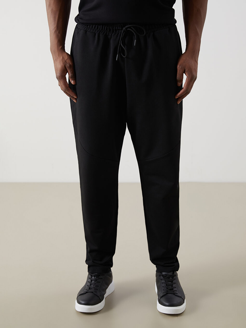 Siyah Büyük Beden Standart Kalıp Erkek Eşofman Altı-3