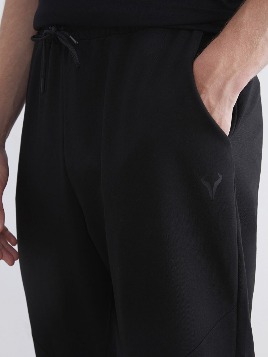 Siyah Büyük Beden Standart Kalıp Erkek Eşofman Altı-4