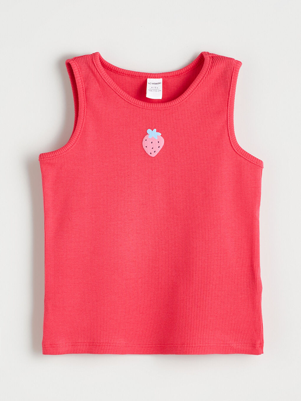 Fuşya Bisiklet Yaka Baskılı Kız Çocuk Atlet 2'li-1