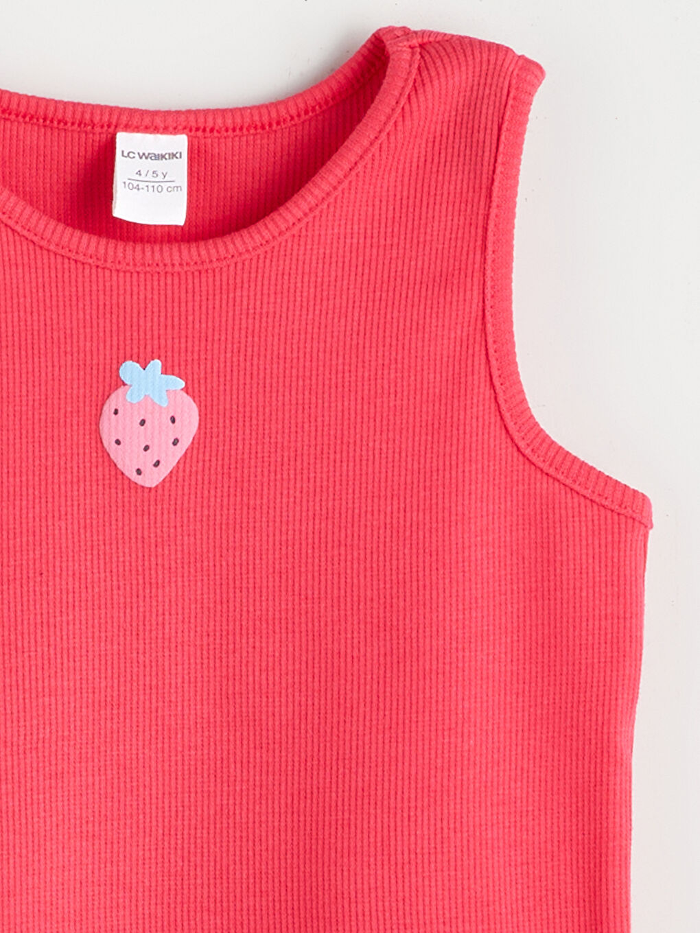 Fuşya Bisiklet Yaka Baskılı Kız Çocuk Atlet 2'li-2