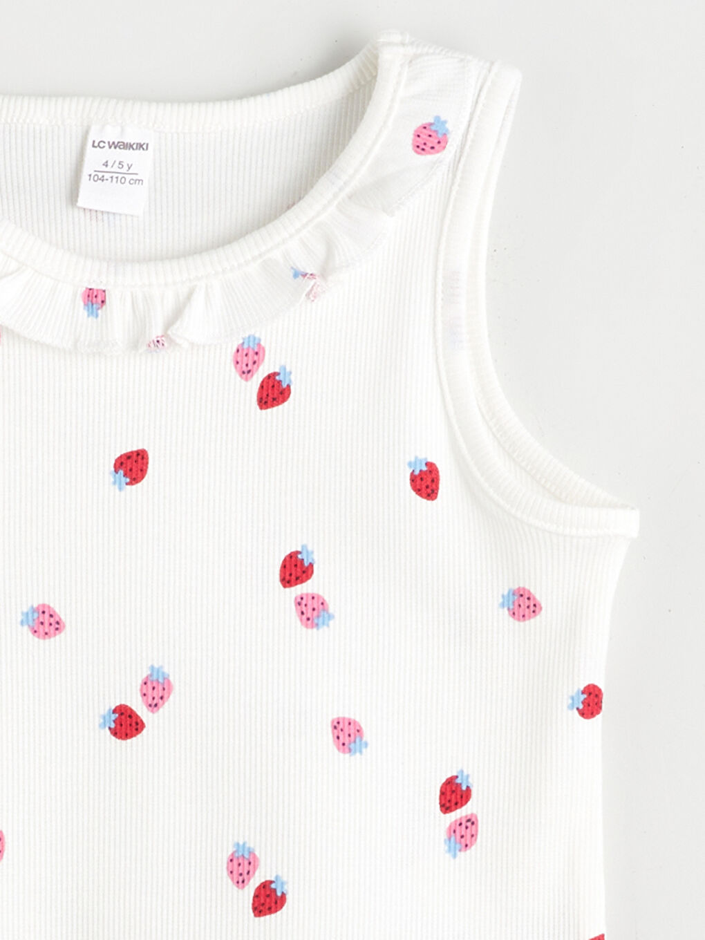 Fuşya Bisiklet Yaka Baskılı Kız Çocuk Atlet 2'li-5