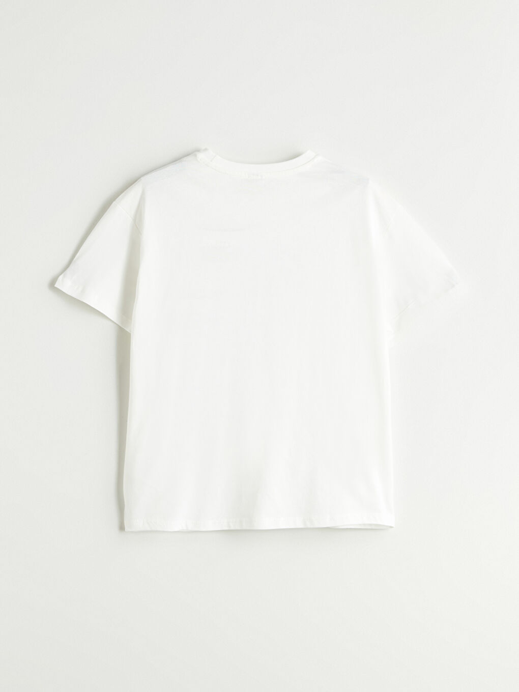 Beyaz Bisiklet Yaka California Baskılı Kız Çocuk Tişört-4