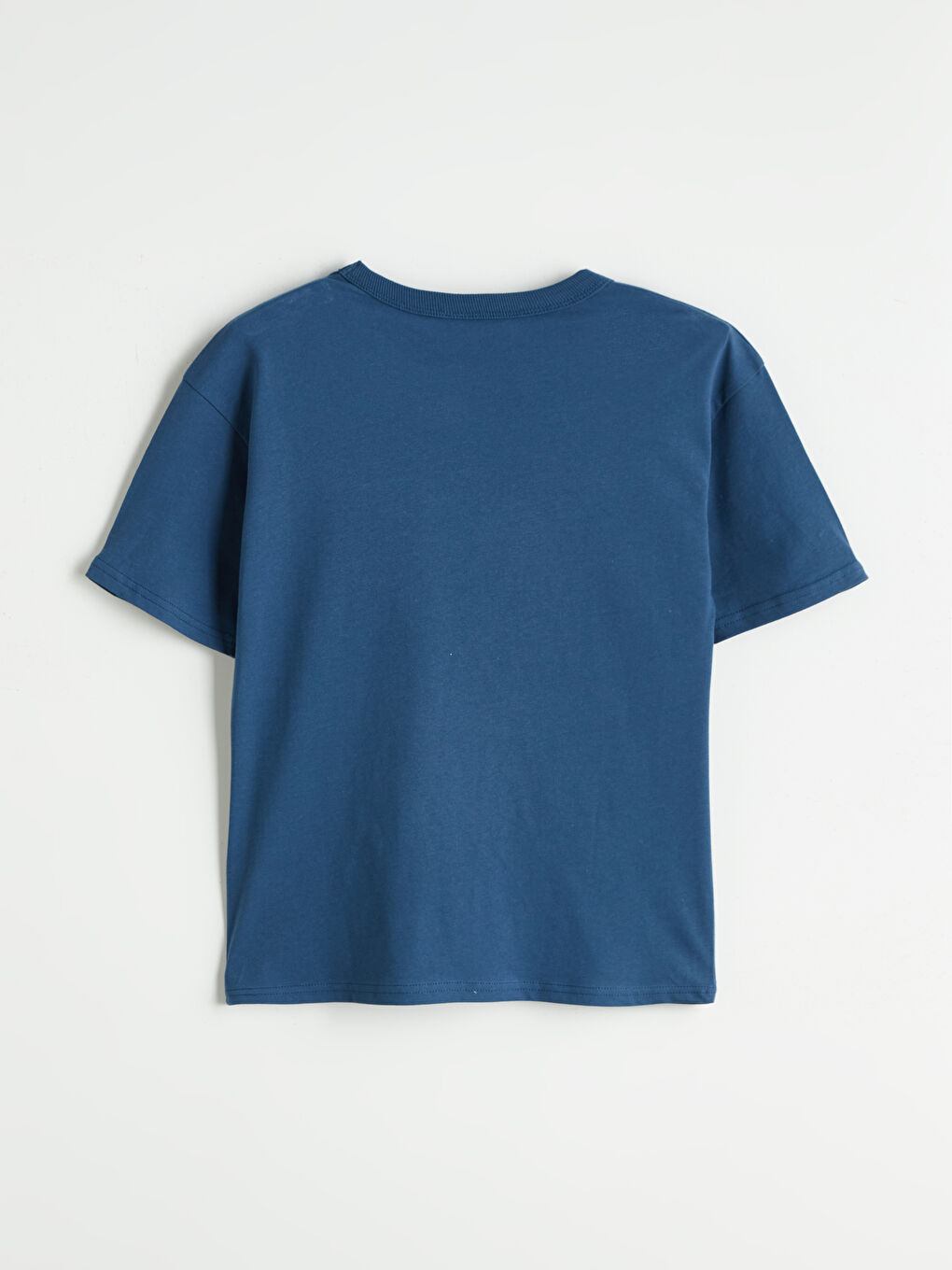 İndigo Bisiklet Yaka Yazı Baskılı Erkek Çocuk Tişört-1