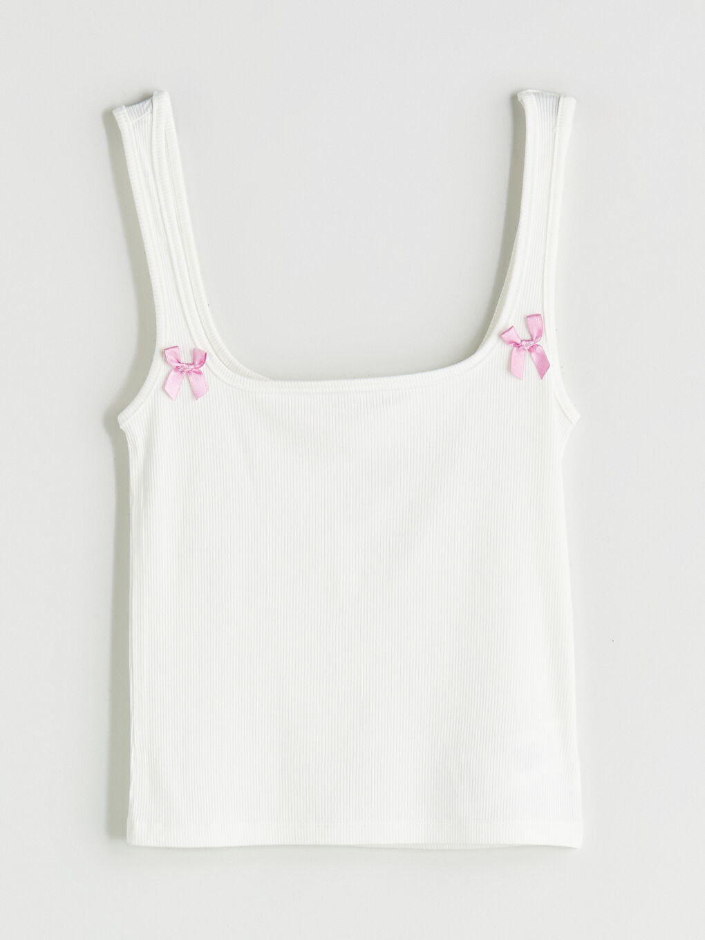 Pembe Kare Yaka Çizgili Kadın Şortlu Pijama Takımı-5