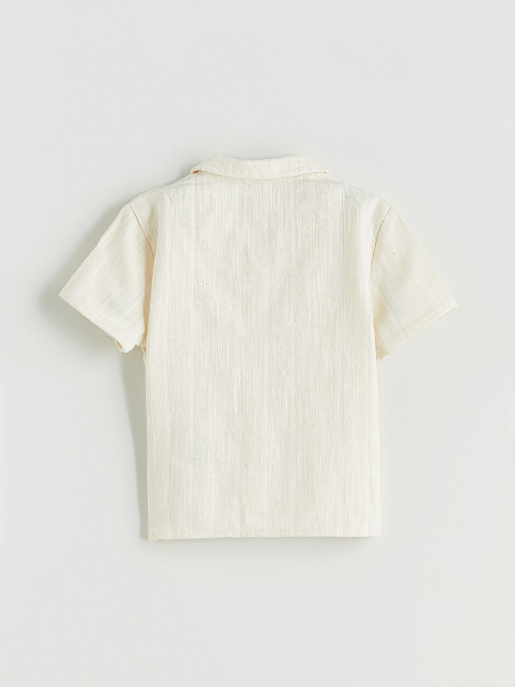 Bej Kısa Kollu Erkek Bebek Gömlek-1