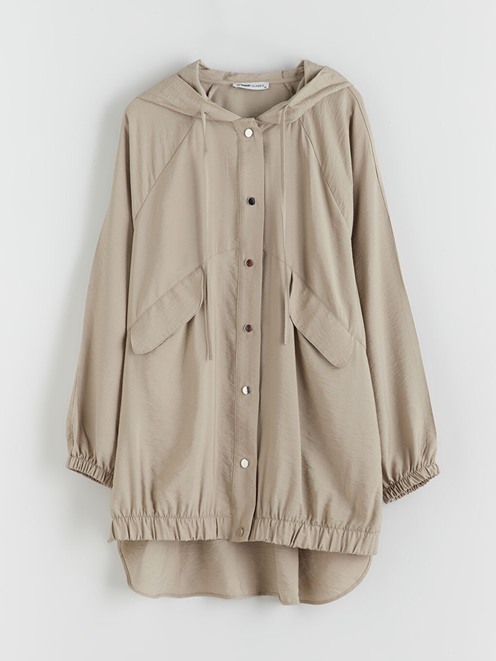 Haki Kapüşonlu Kadın Ceket-5