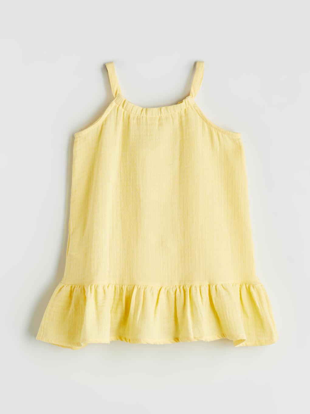 Turuncu Kalp Nakışlı Kız Çocuk Müslin Elbise-1