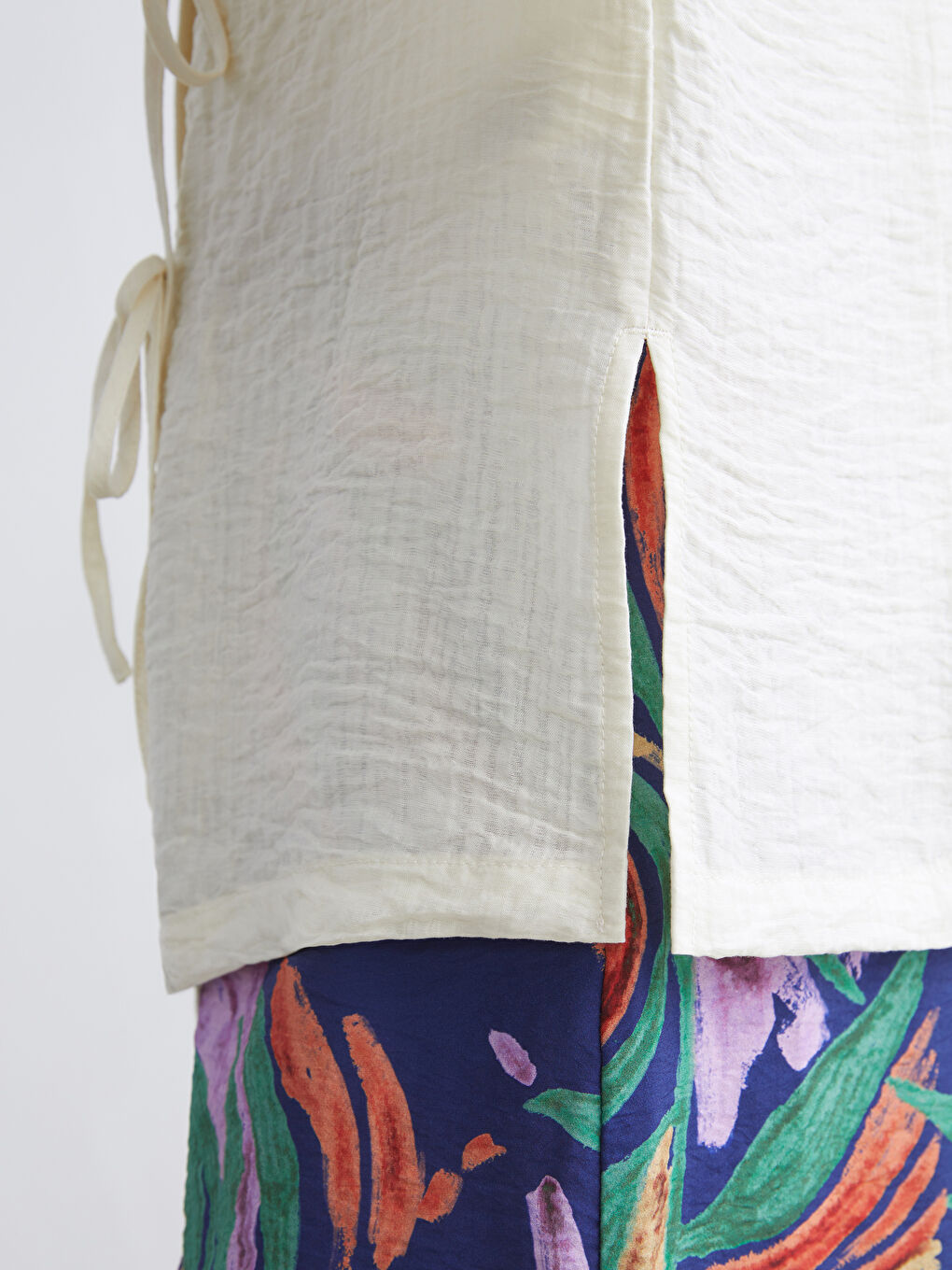 V Neck Textured Women's Kimono-2