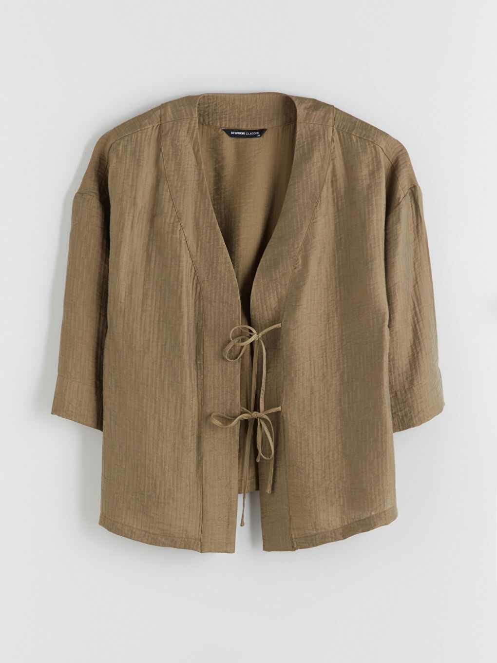 V Neck Textured Women's Kimono-5