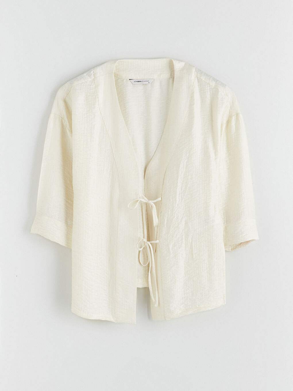 V Neck Textured Women's Kimono-4