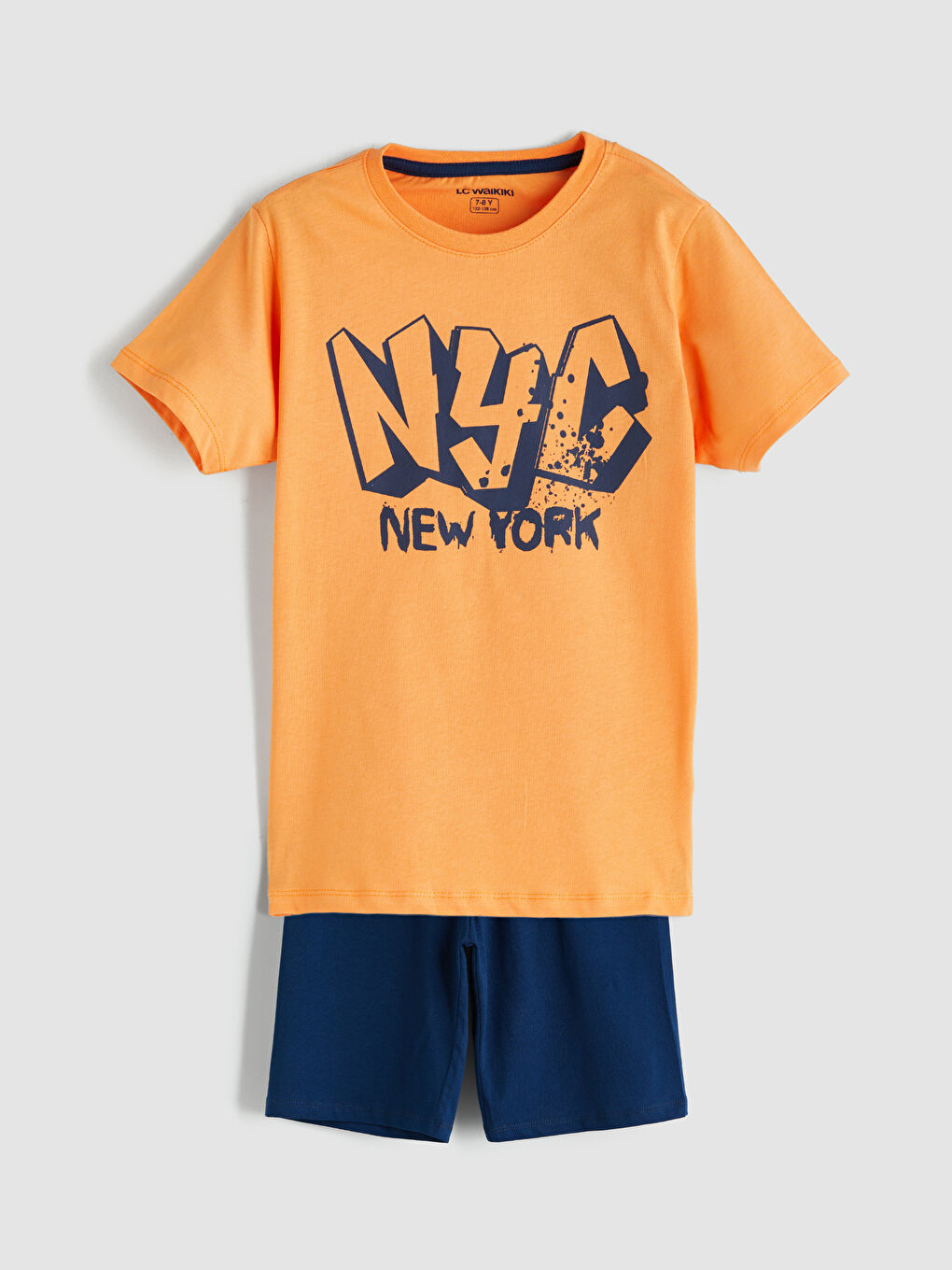 Crew Neck New York Printed Boys' Shorts Pyjamas Set -S5RQ14Z4-KY7