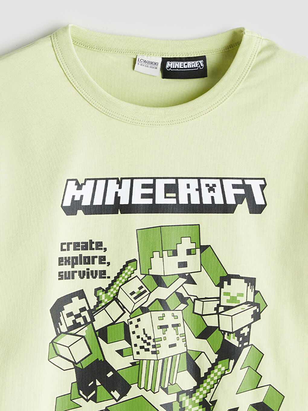 LCW Kids Crew Neck Minecraft Printed Boys' T-Shirt -S5RQ15Z4-FZ0